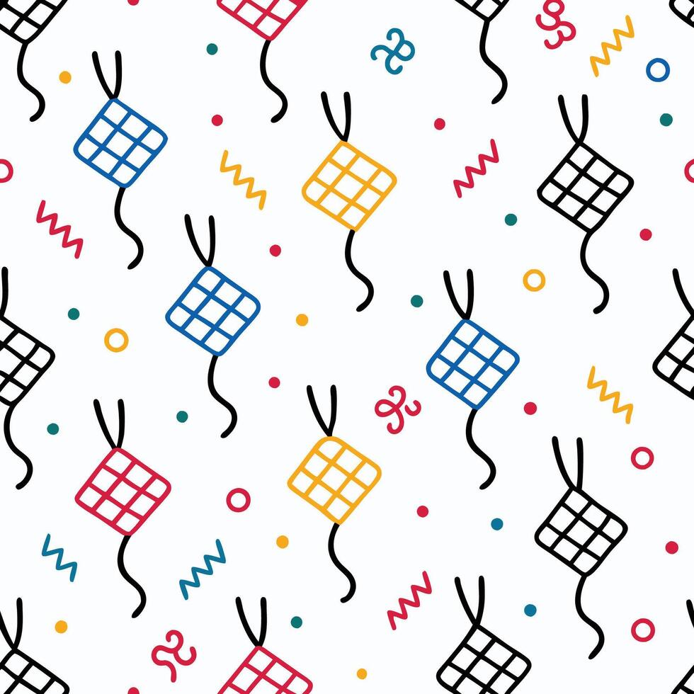 a pattern with colorful squares and triangles vector