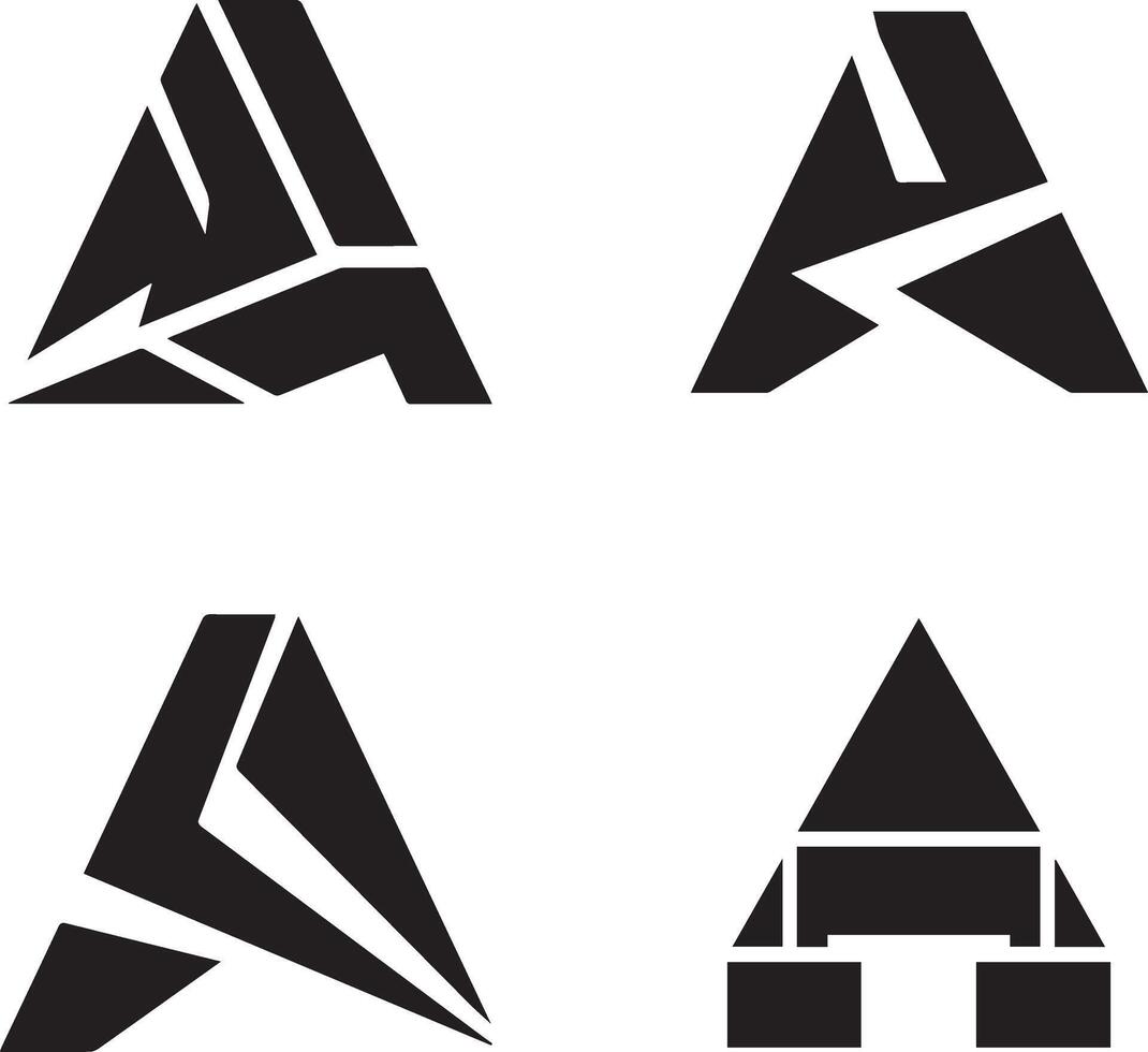 A set of letter logo with letter M vector