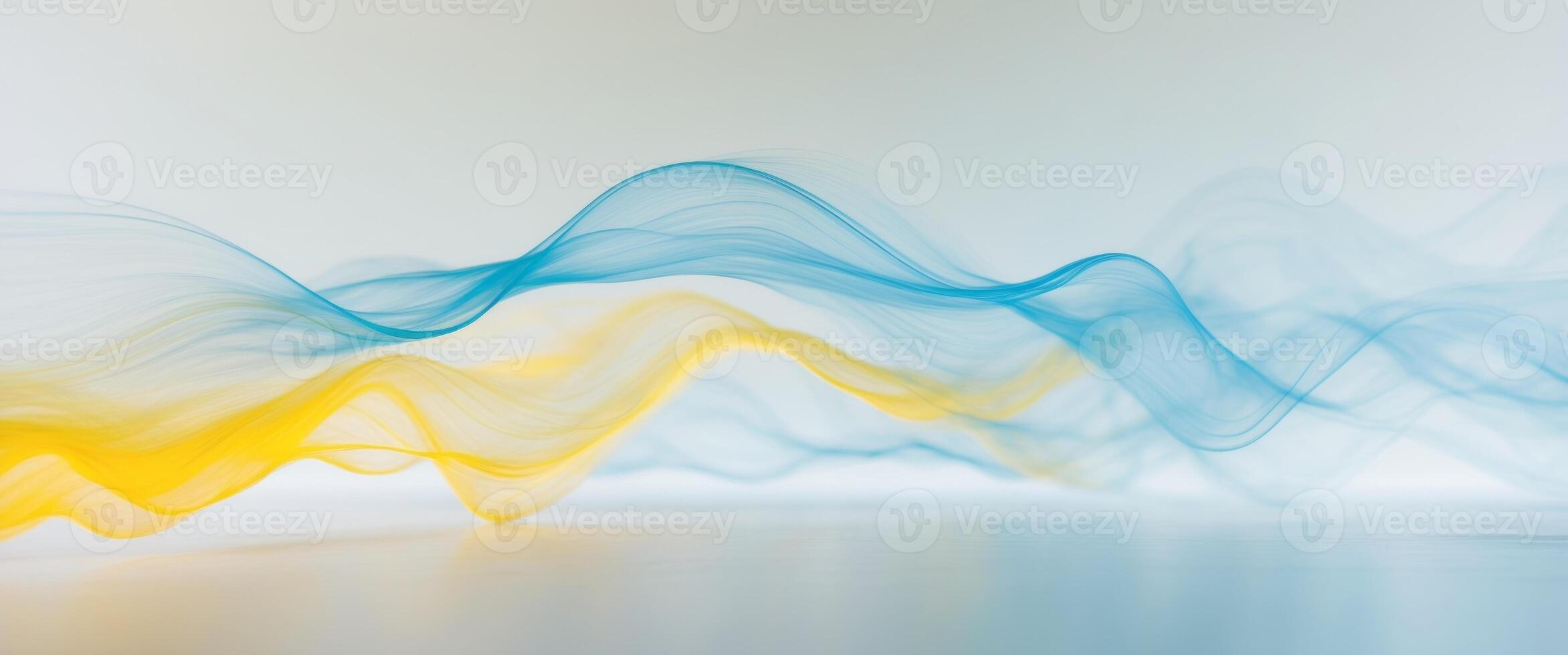 Flowing abstract plasma creating luminous veins in blue and yellow hues photo