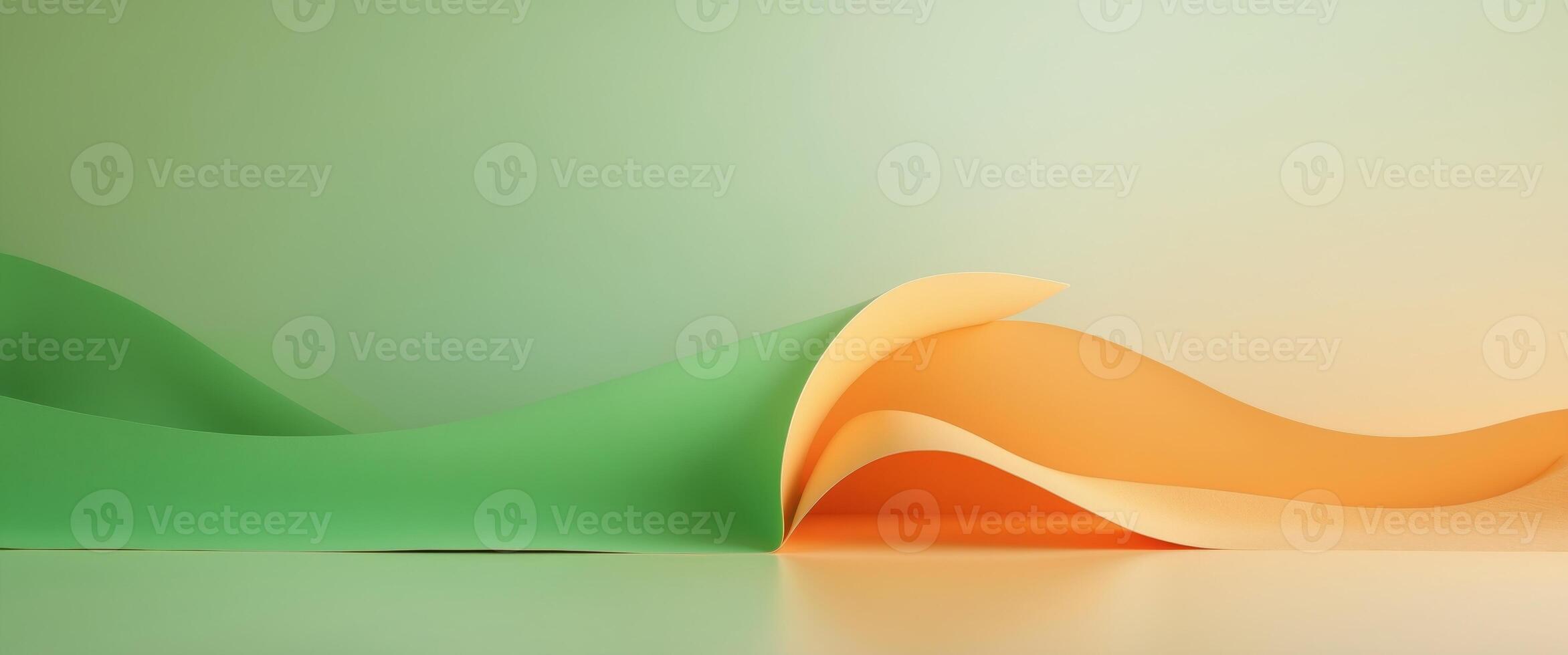 Vibrant and harmonious abstract composition with an orange and green gradient background. photo