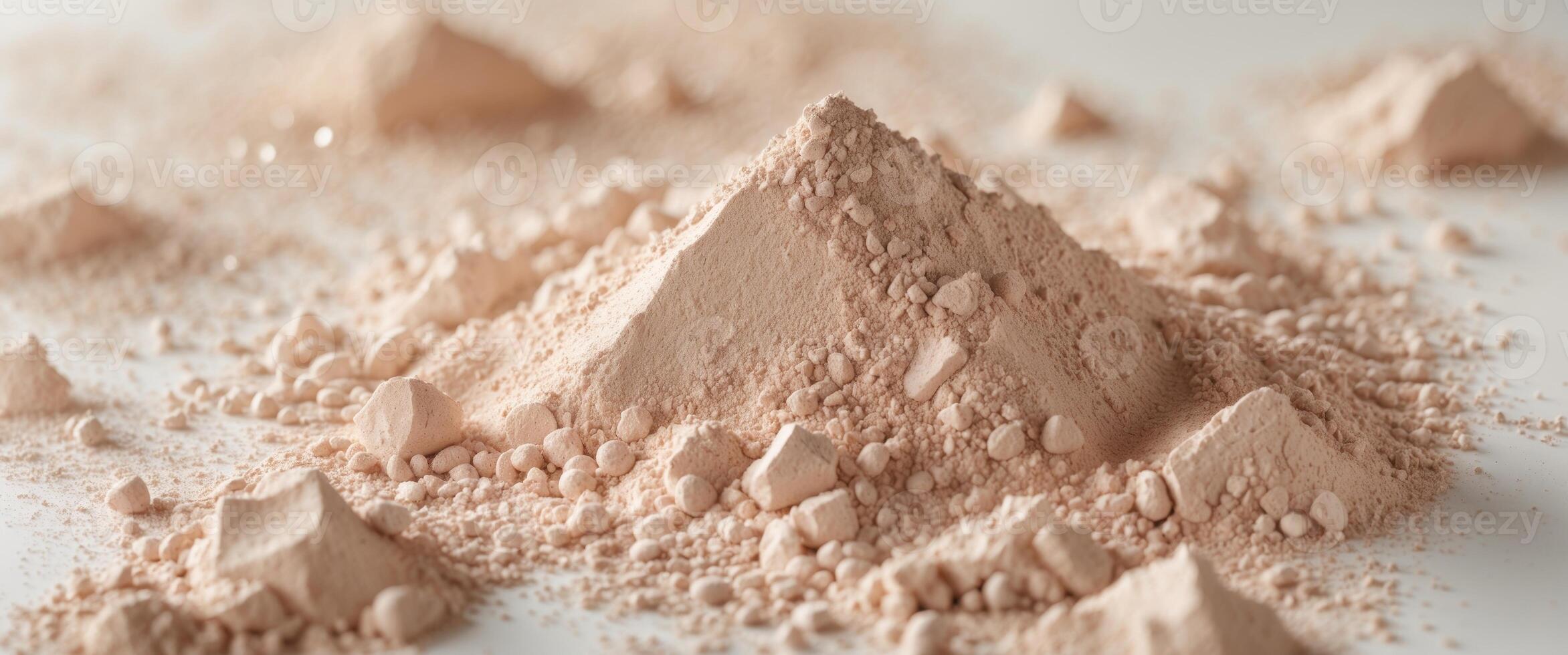 Textured beige powder surface closeup for backgrounds or cosmetics photo