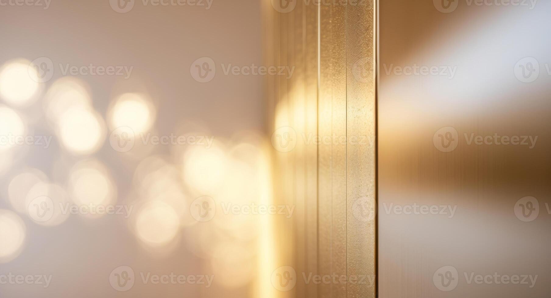 Sleek gold panel wall with smooth transitions and warm lighting effects photo