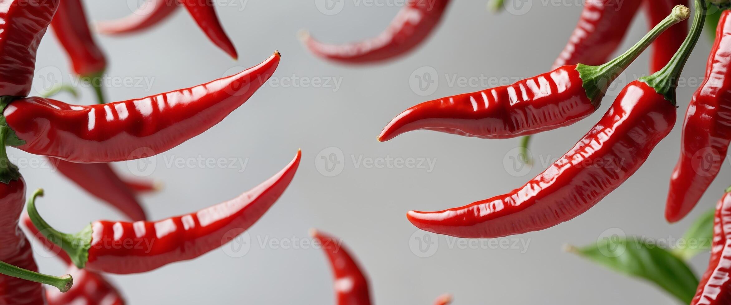Red chili peppers texture background top view. photo