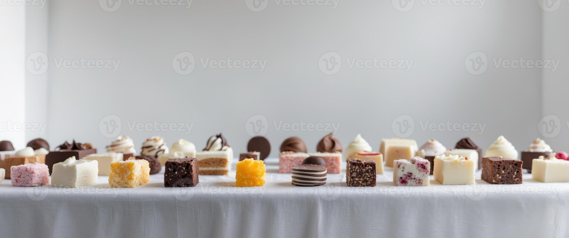 close up of sweets on table behind no symbol. photo
