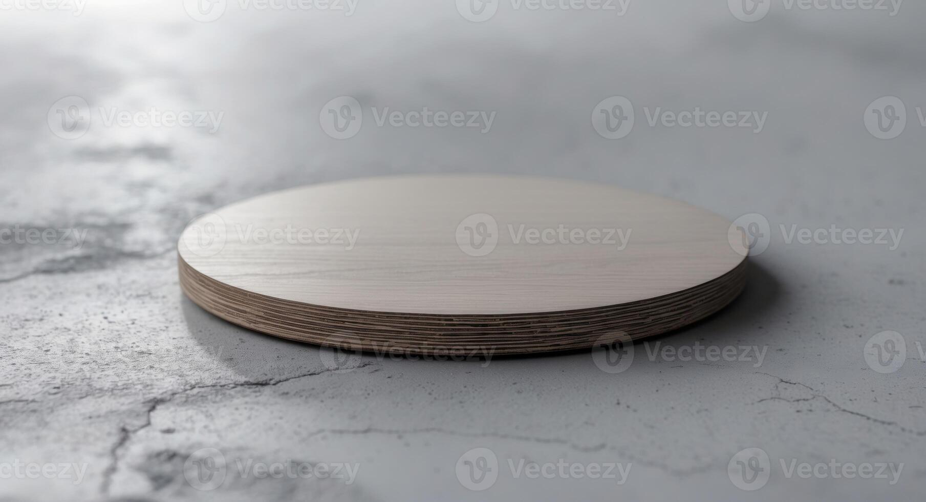 a close up of a circular wooden object on a gray surface photo
