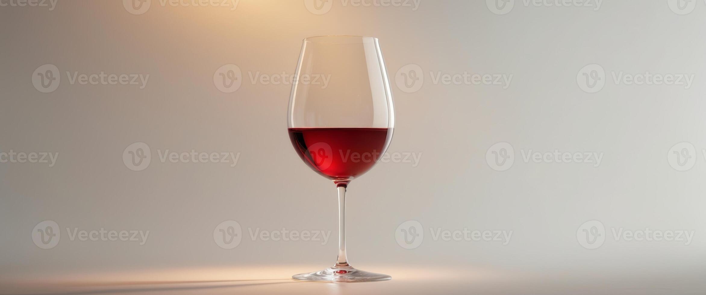 Elegant Red Wine Glass in Ambient Lighting Highlighting Tasting Experience and Quality photo