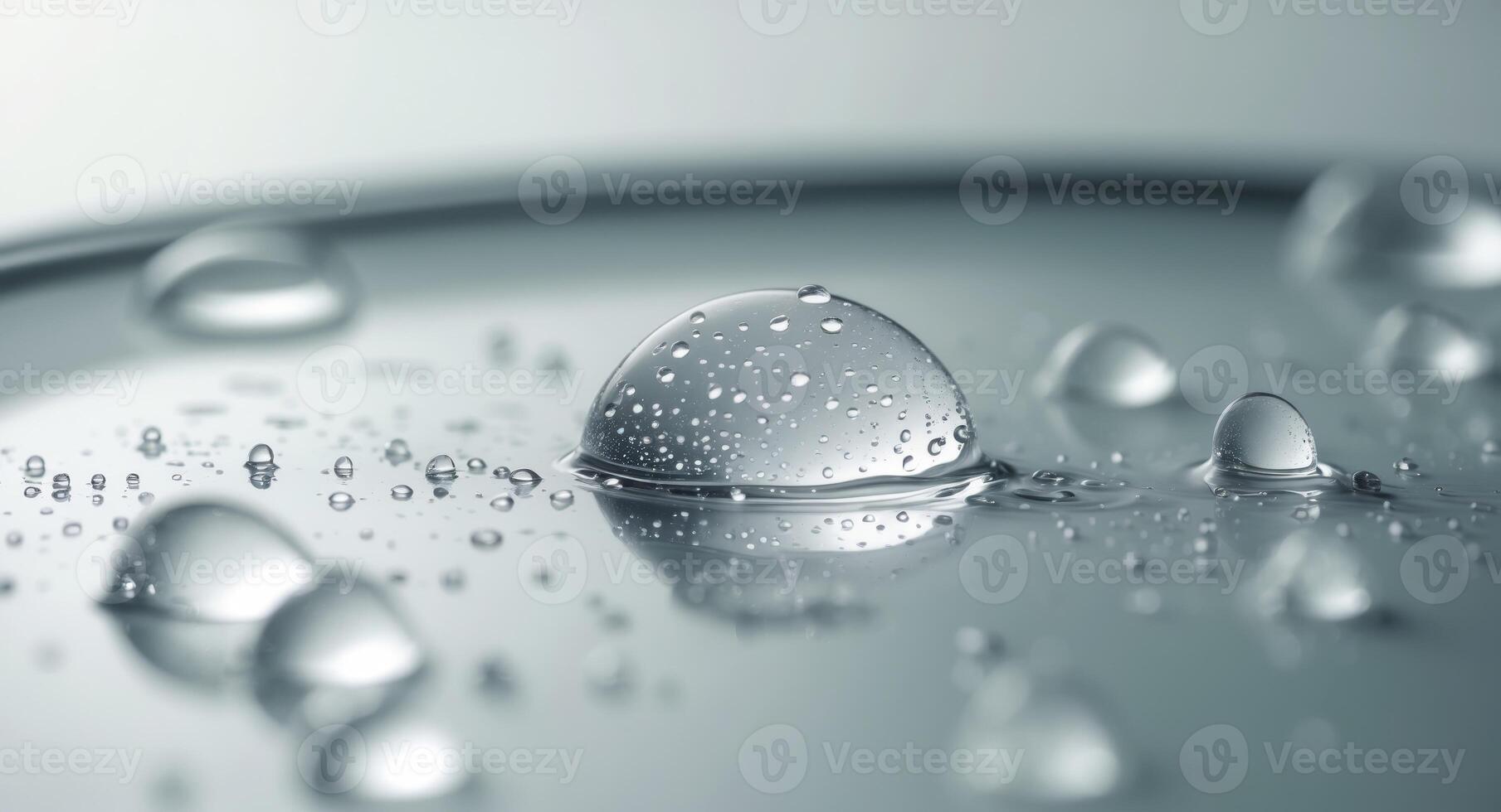 Close up of water droplets on a glass highlighting freshness. photo
