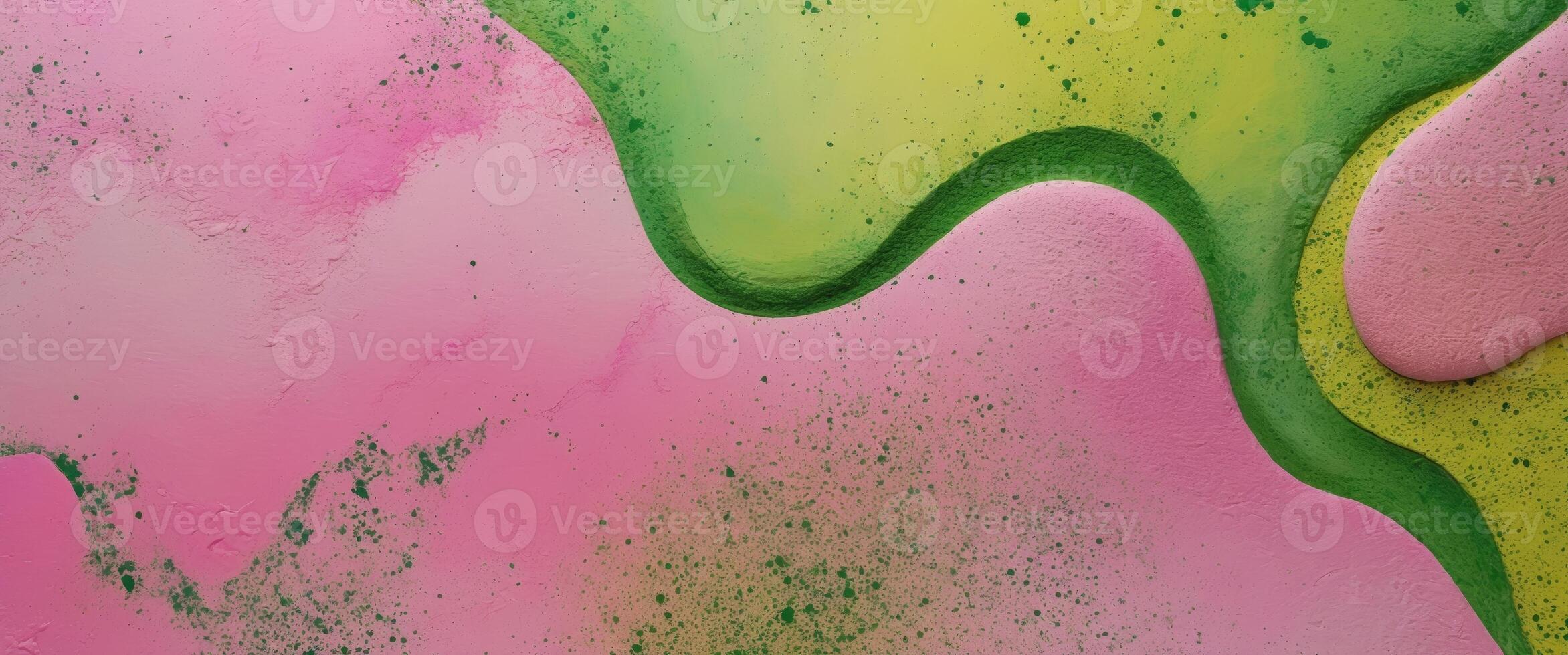 Abstract grunge background design in pink and green with a speckled and textured surface. photo