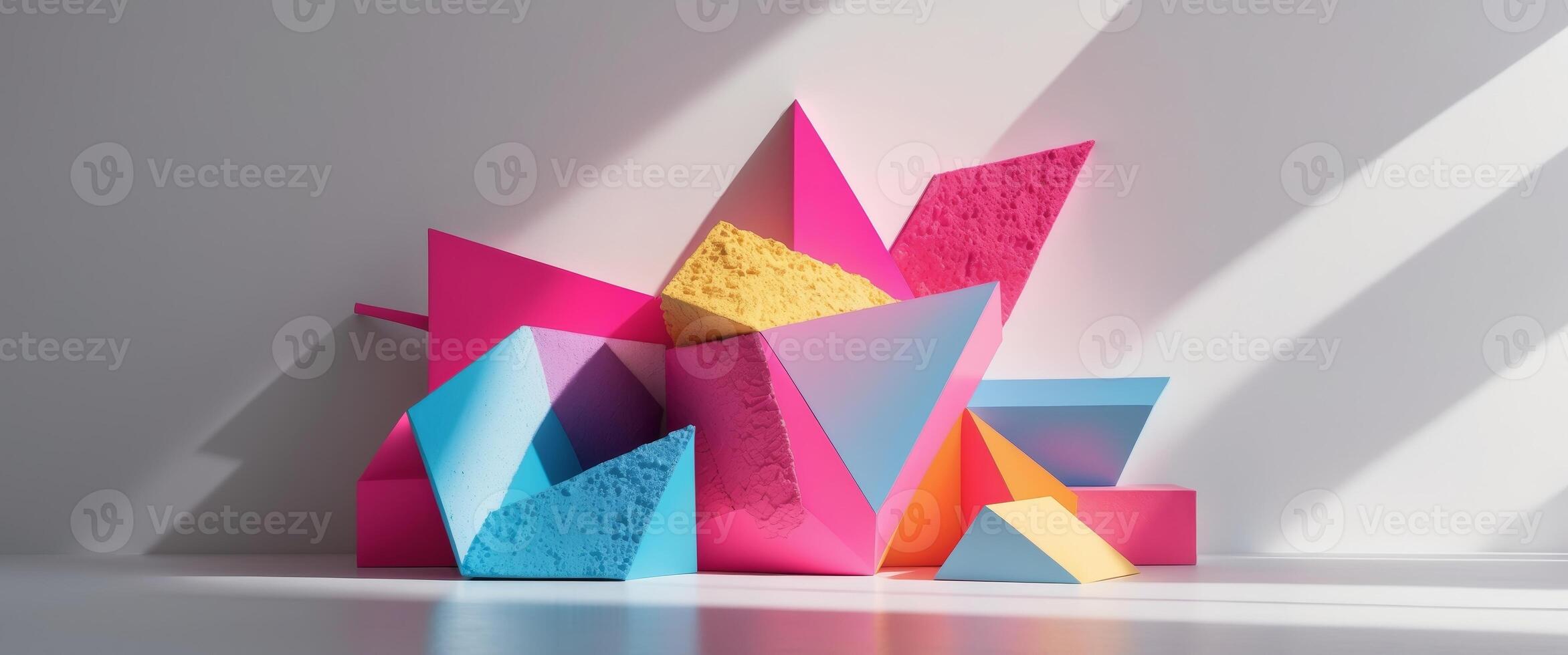 Abstract Colorful Art with Bold Shapes and Textures for Decor photo