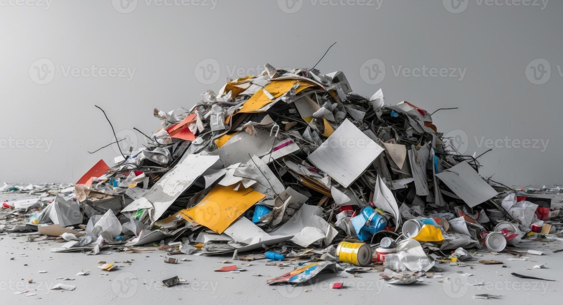 Pile of trash collection of garbage heap photo