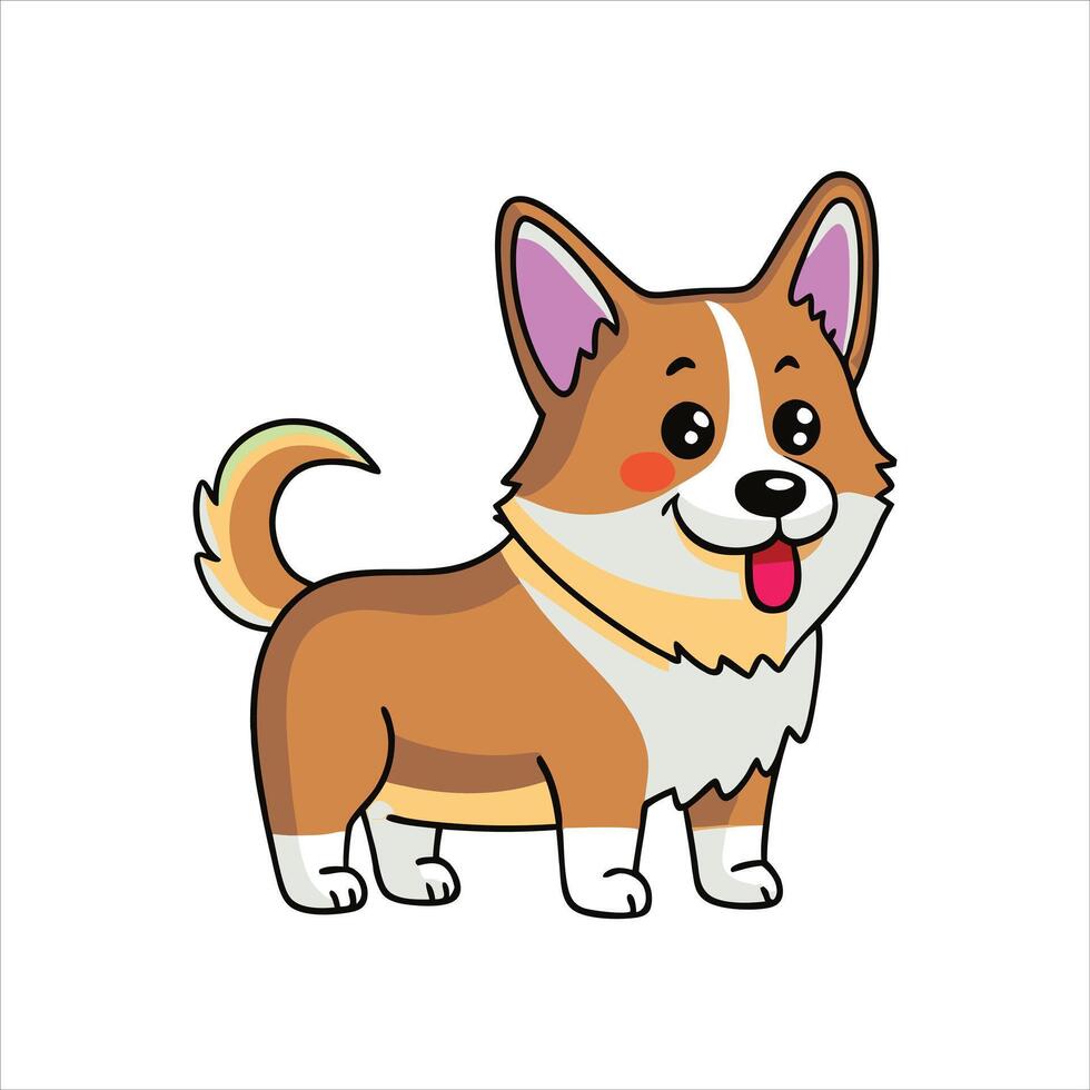 Pembroke Welsh Corgi Color Background vector