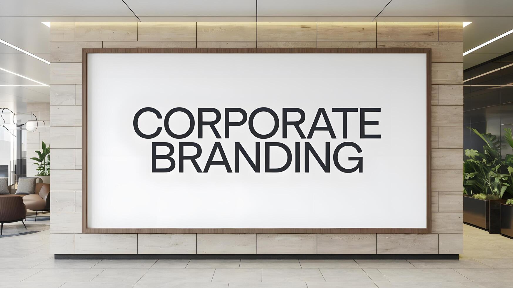 White blank billboard or picture frame mockup for corporate branding. photo