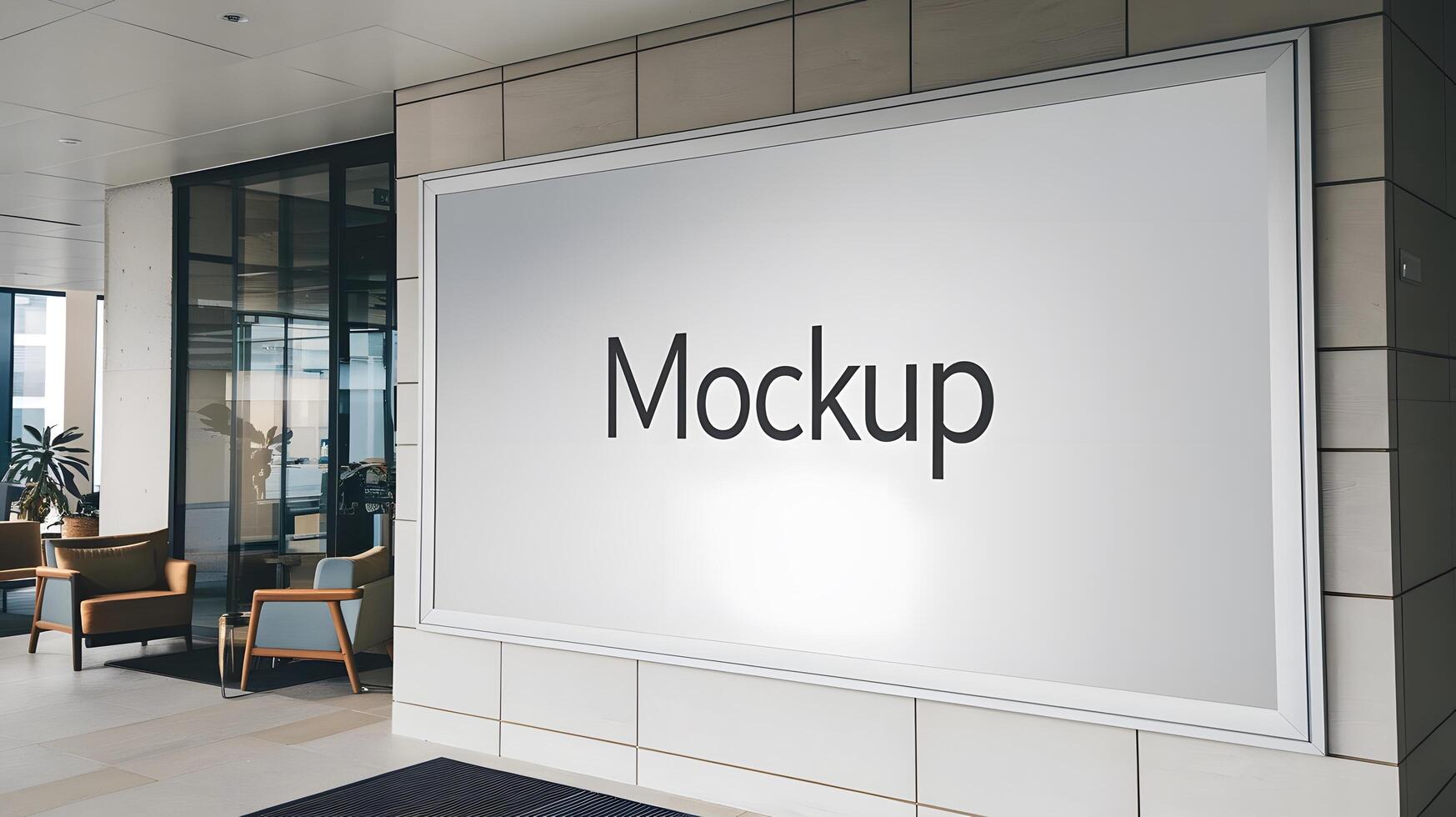 White blank billboard or picture frame mockup, corporate branding photo