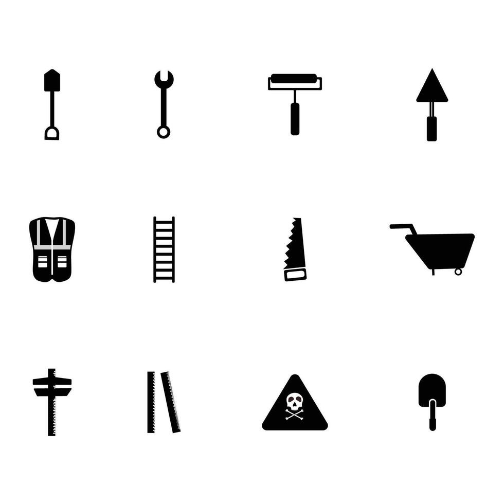 Engineering site Icons set vector