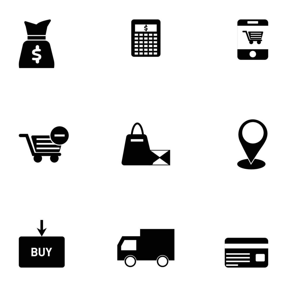 shopping simplicity delivering icon set vector