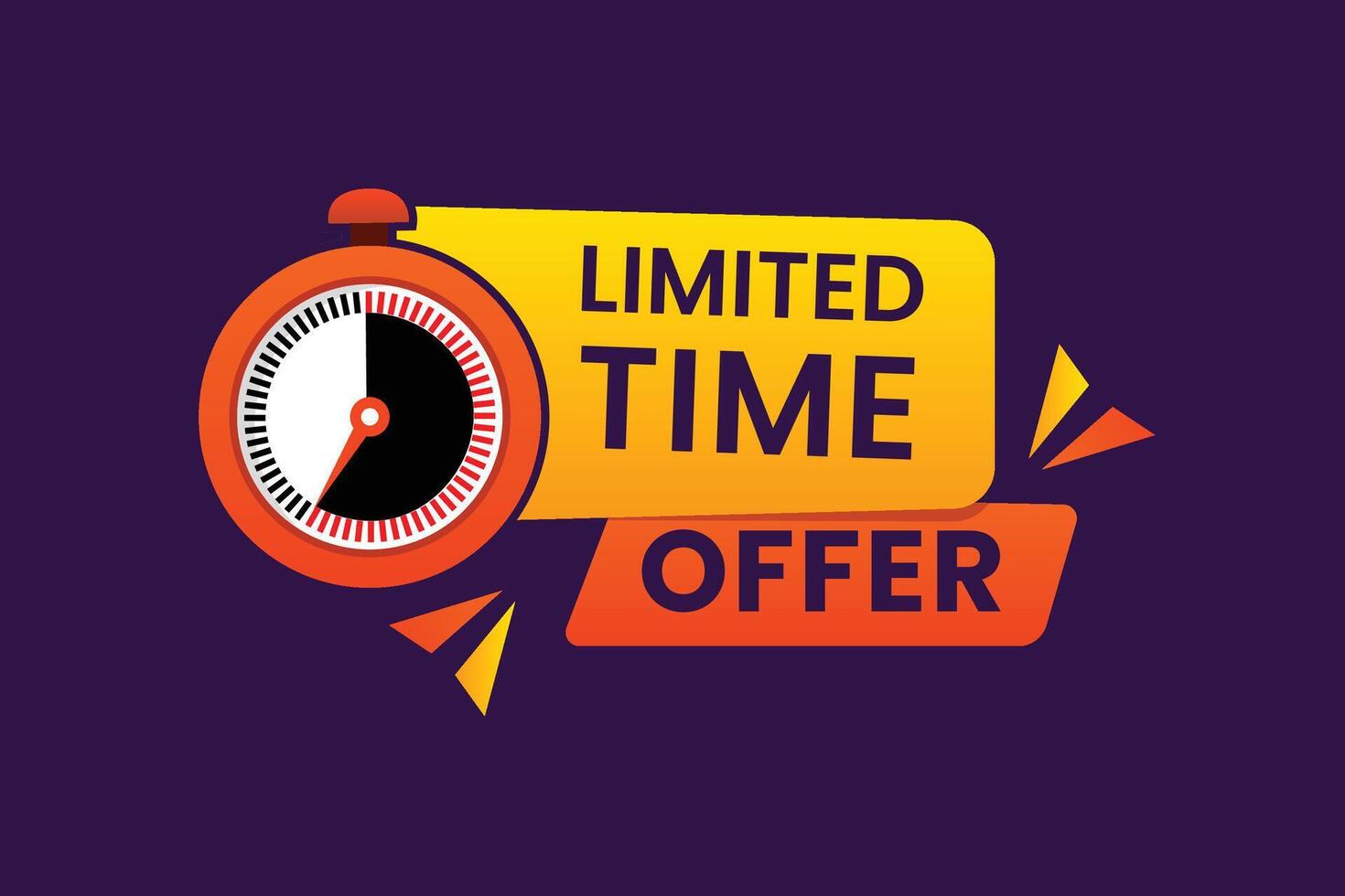 limited time icon design vector