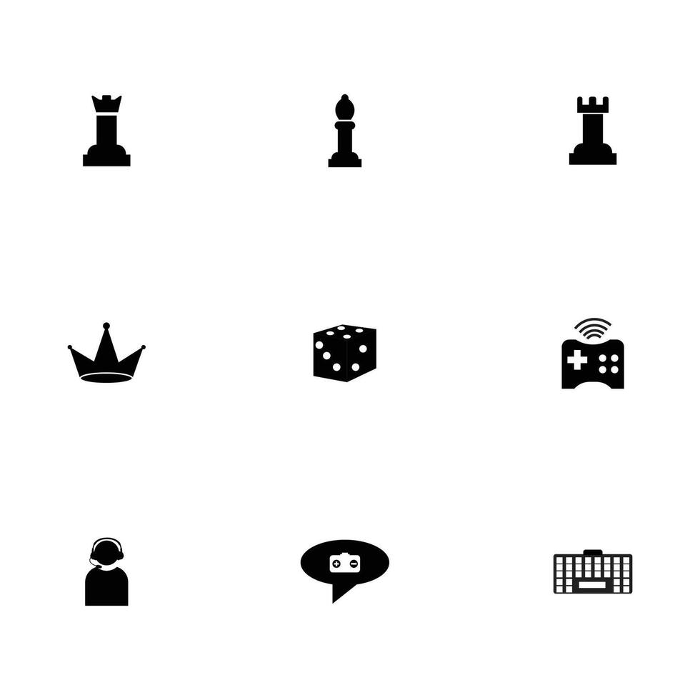 gaming editable symbol design set vector