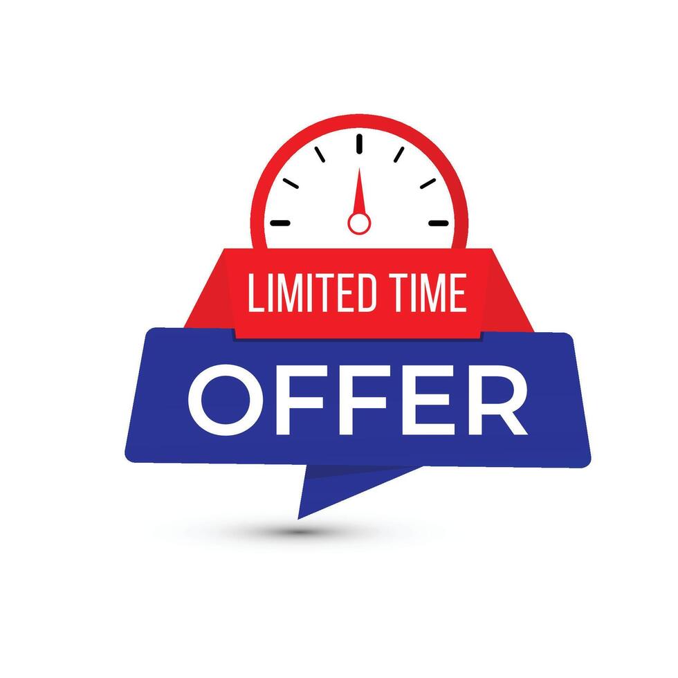 Limited Offer Label With Watch Icon vector