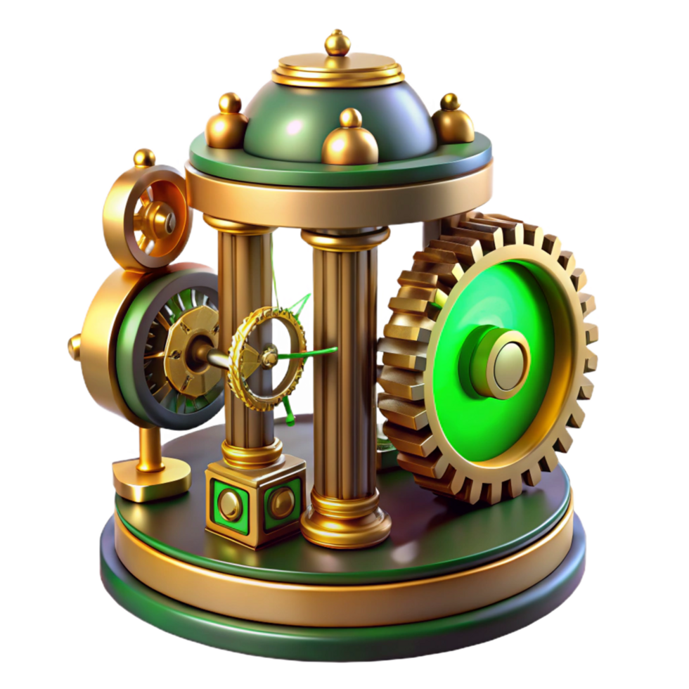 Intricate Gear System A 3D Model of Interlocking Mechanisms png