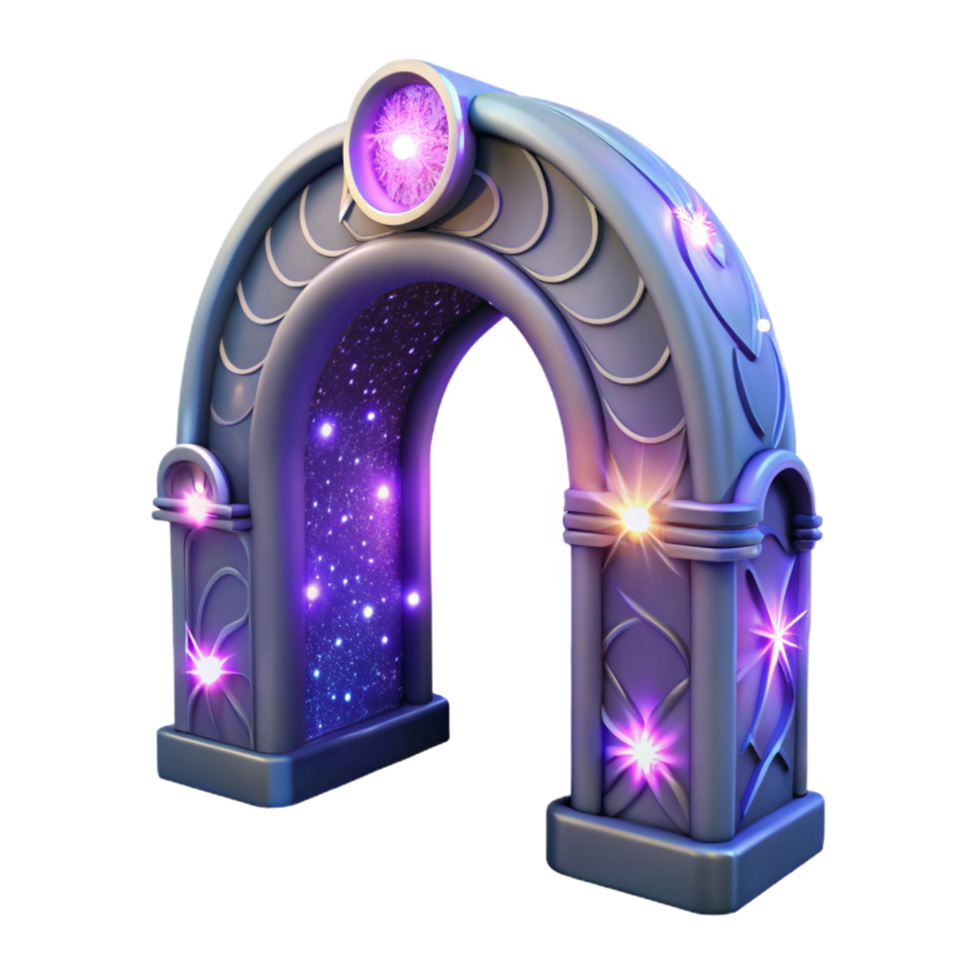 Luminous Celestial Archway A 3D Model of a Fantasy Gateway png