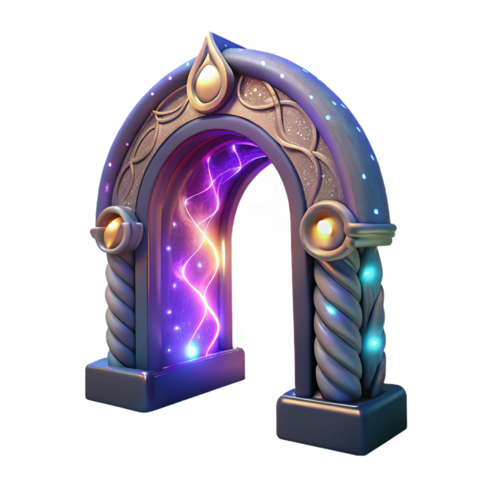 Glowing Archway to Another Dimension 3D Render of Fantasy Portal png