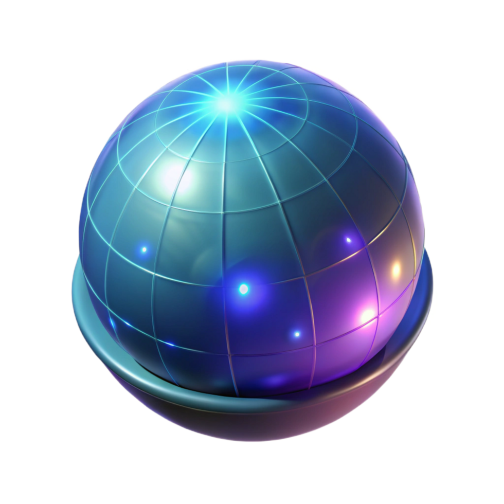 Luminous Sphere 3D Render of Abstract Glowing Orb png