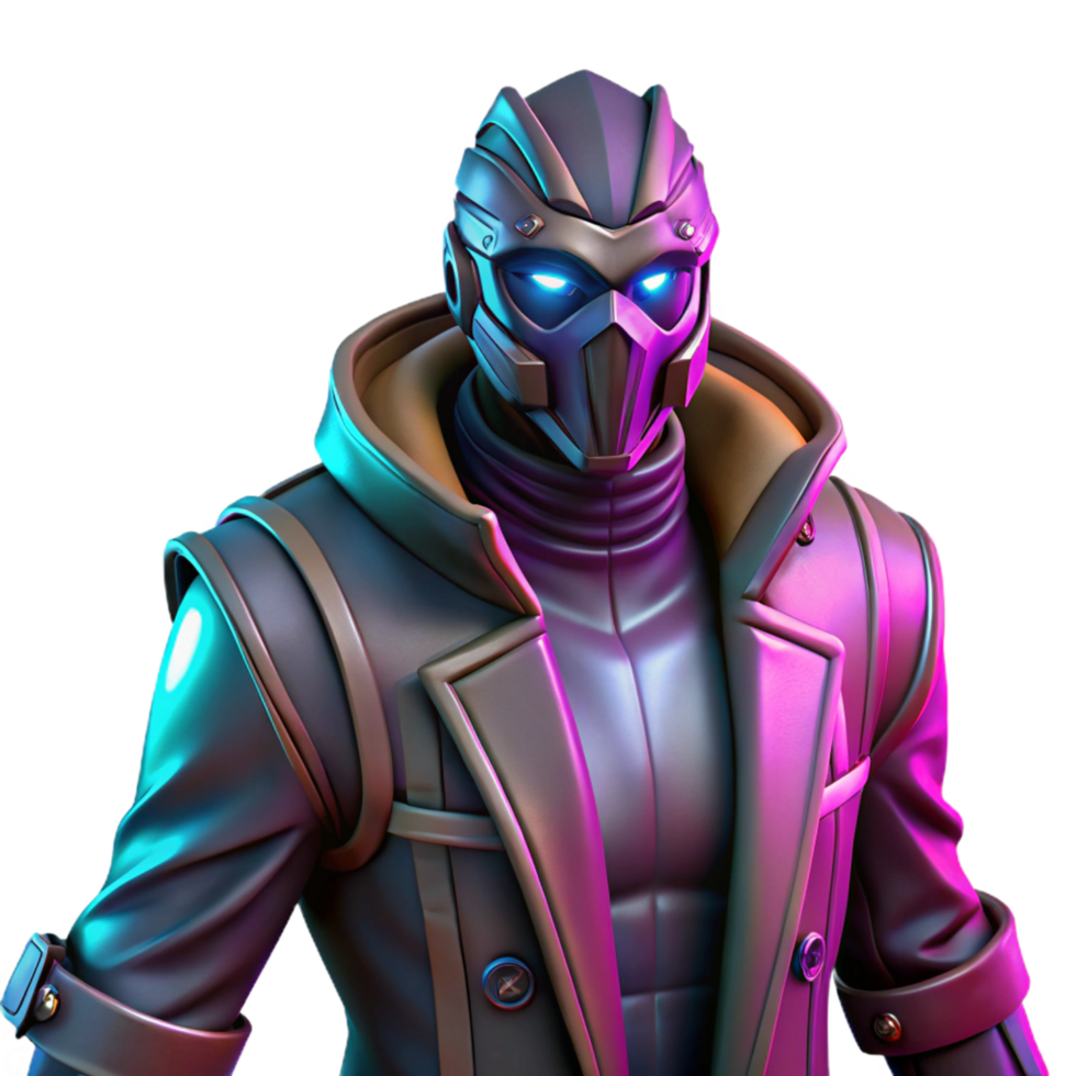 Cyberpunk Agent Futuristic Armored Combatant with Glowing Visor png