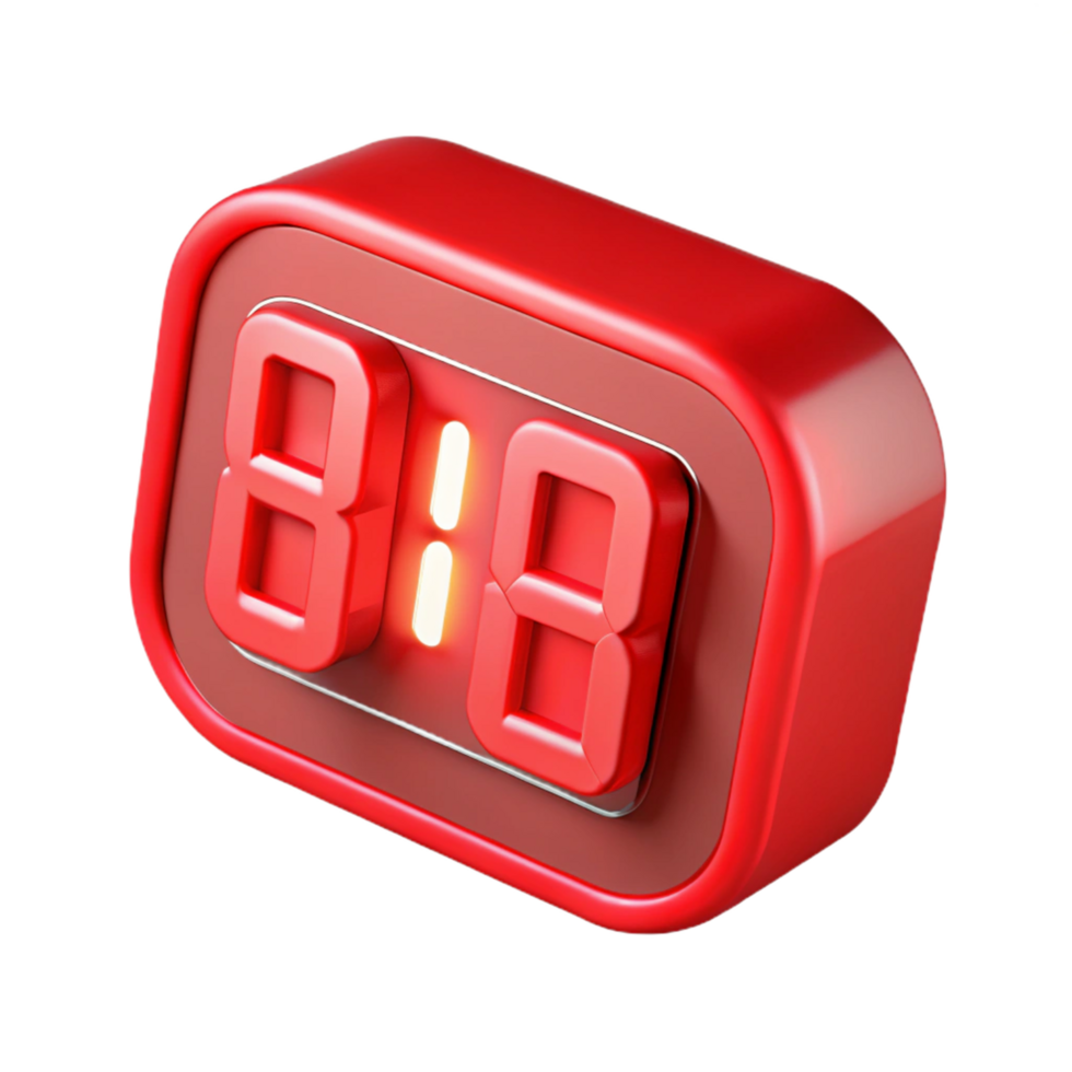 Red Digital Clock Displaying 8 18 png