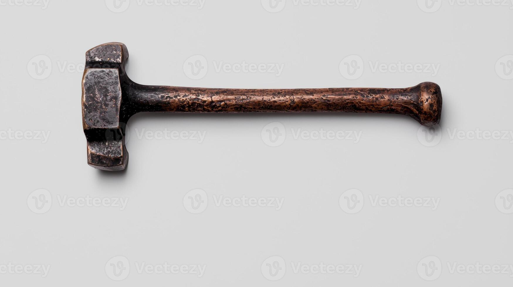 Antique bronze hammer on white background photo