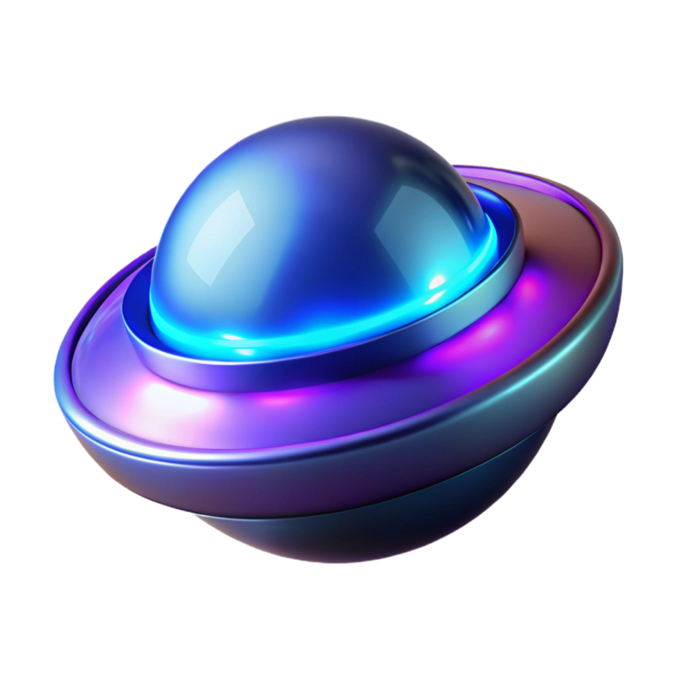 Abstract Sphere with Glowing Ring 3D Render of Futuristic Orb png