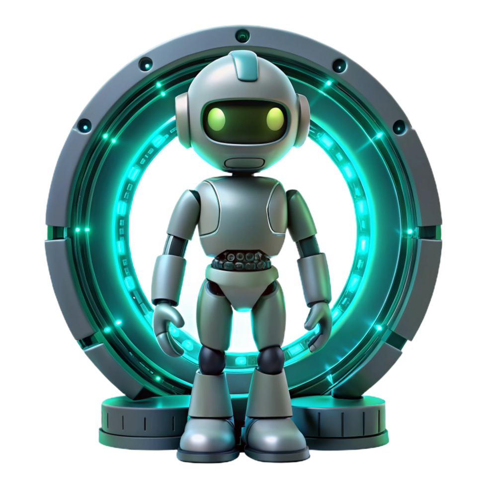 Robot in Futuristic Portal AI, Technology, and Virtual Worlds png