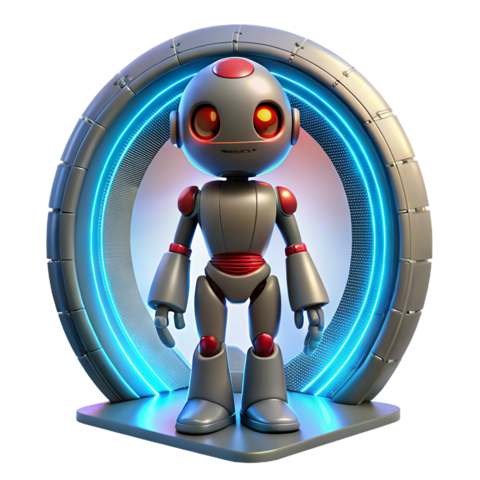 Futuristic Robot in Illuminated Portal AI, Technology, and Innovation png