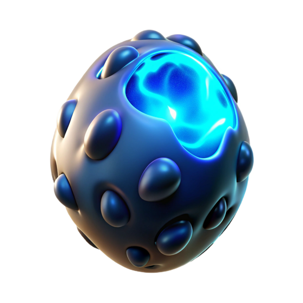 Glowing Orb Abstract 3D Render of a Bio luminescent Sphere png