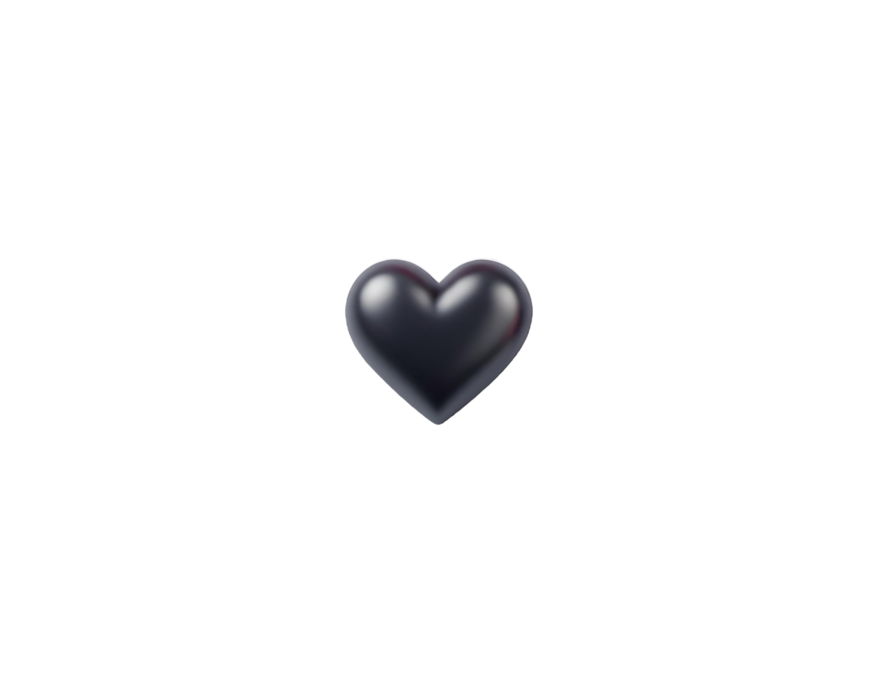 3d a heart made of glass with reflections all on a transparent background png