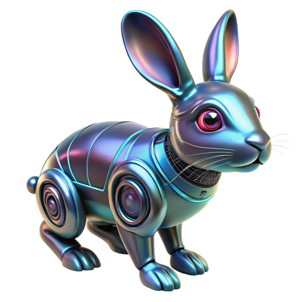 Cybernetic Rabbit A Futuristic Robotic Animal Design png