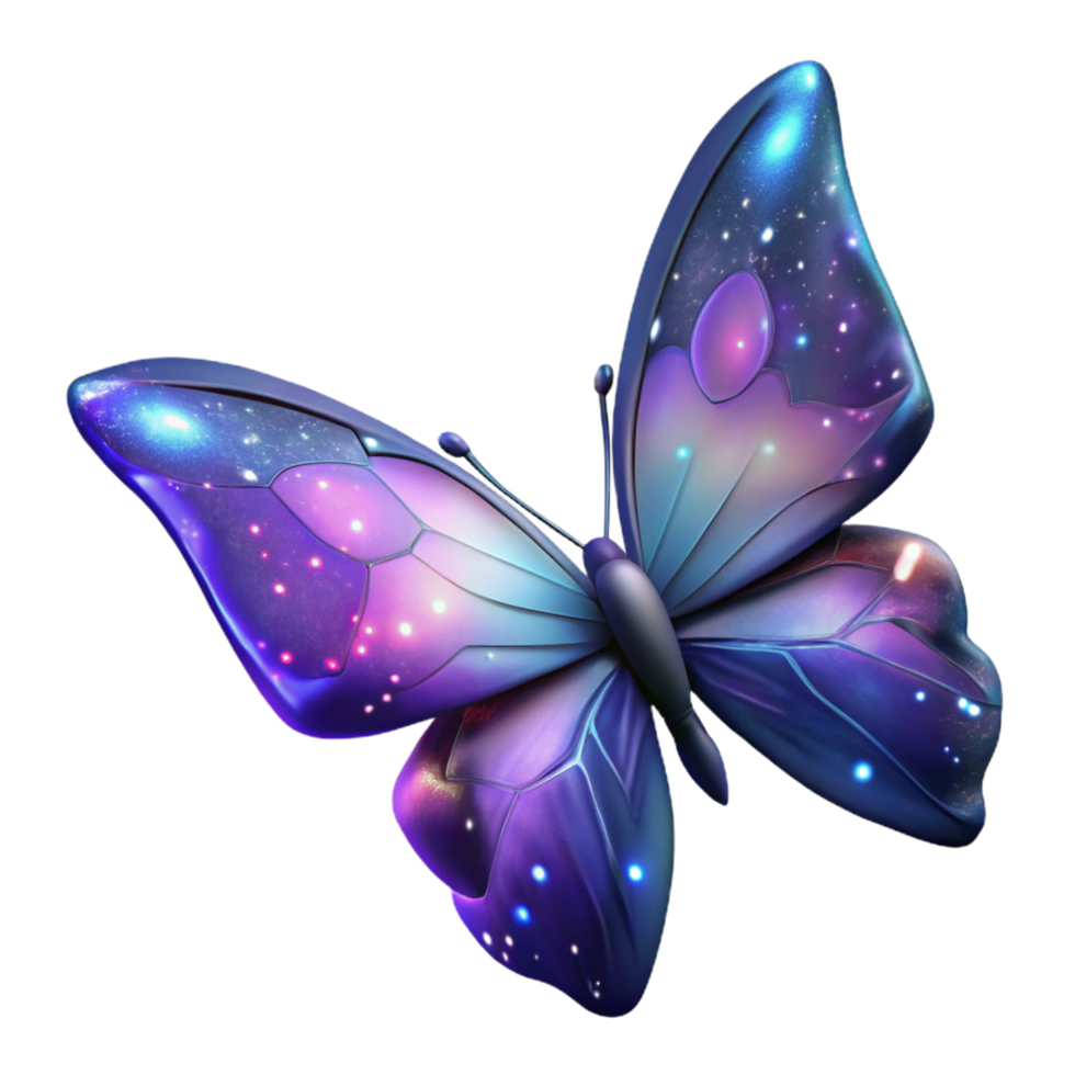 Cosmic Butterfly A Digital Artwork of Celestial Wings png