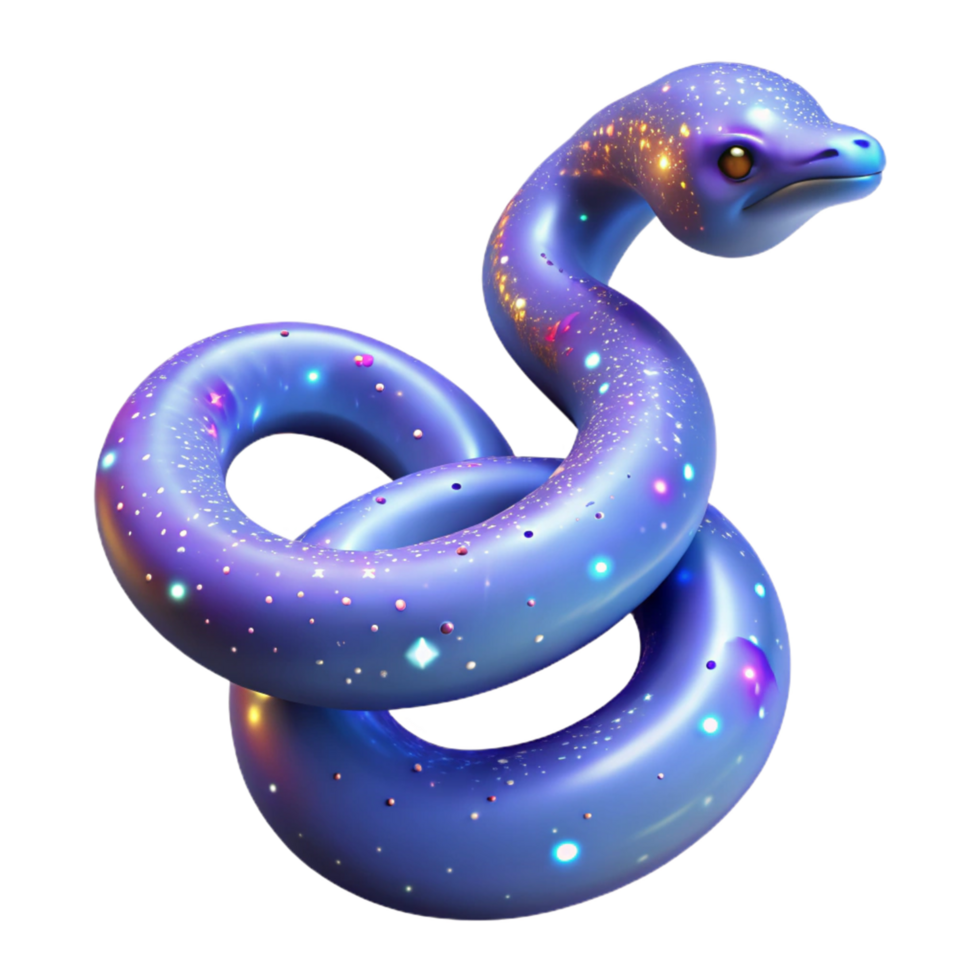 Cosmic Serpent A 3D Render of a Glowing, Celestial Snake png