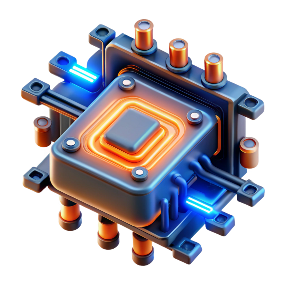 Advanced Technological Core Futuristic Energy System Design png