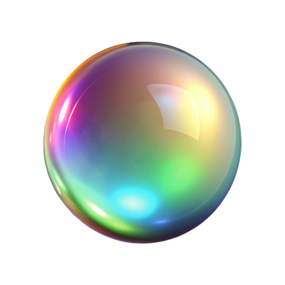 Iridescent Sphere Abstract Colorful Orb, Gradient Hues, Shiny Surface, 3D Render, Digital Art png