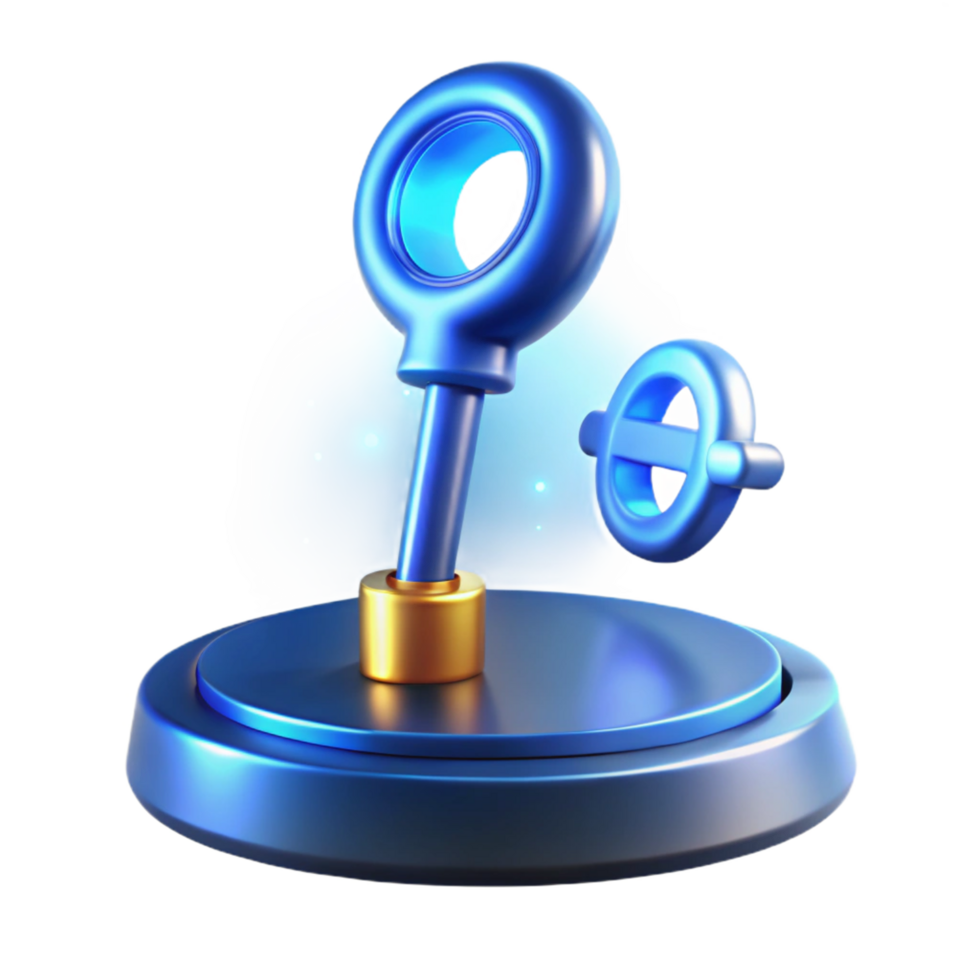 Unlocking Innovation A 3D Model of Abstract Key and Mechanism png