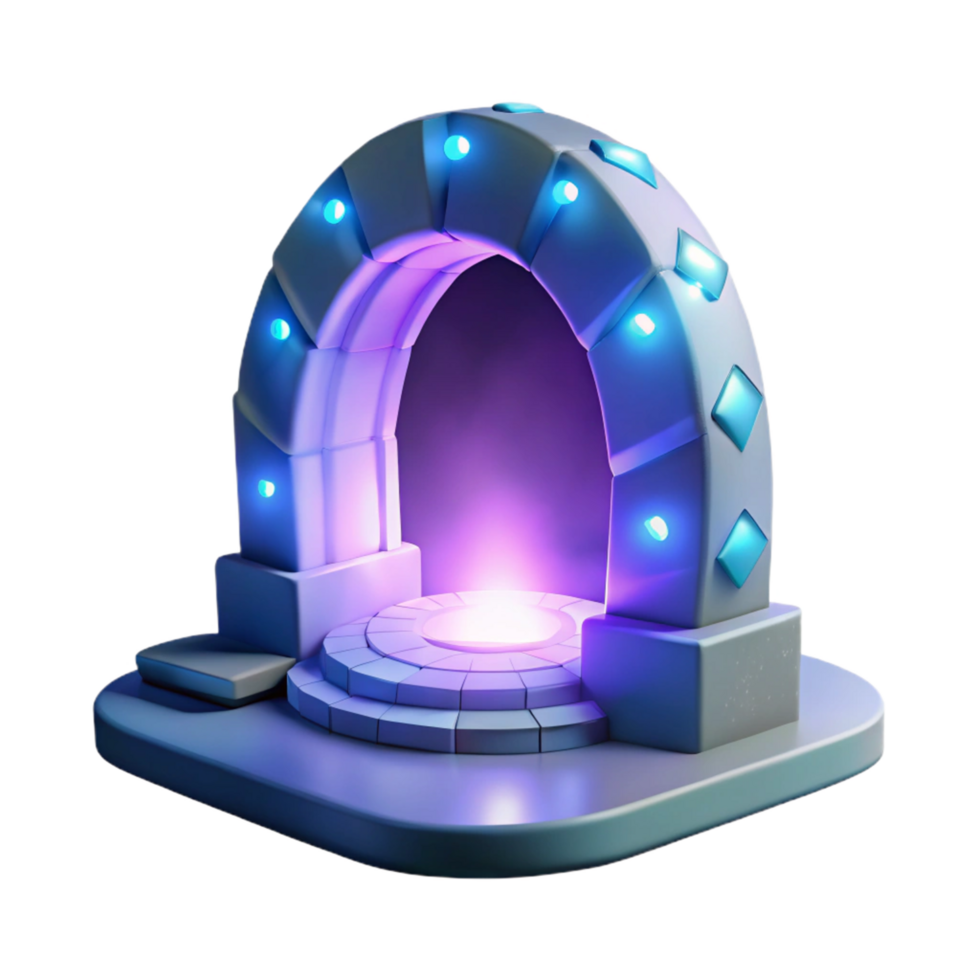 Luminous Archway A 3D Render of a Mystical Portal png