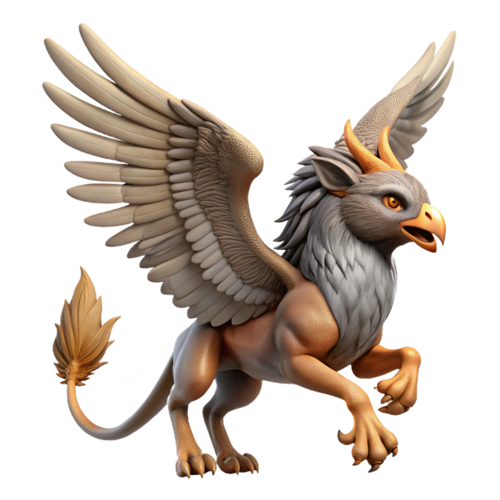3D Model of a Griffin Majestic Fantasy Creature with Wings and Talons png