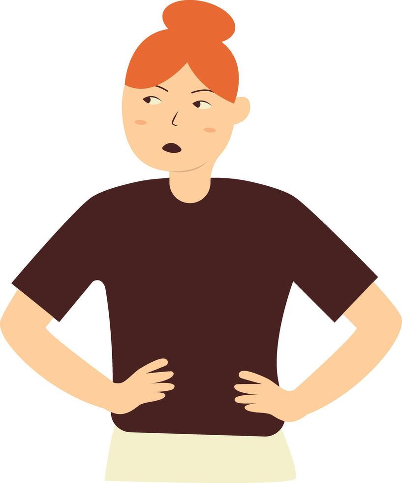 Person Confused Character with Cartoon Design. vector