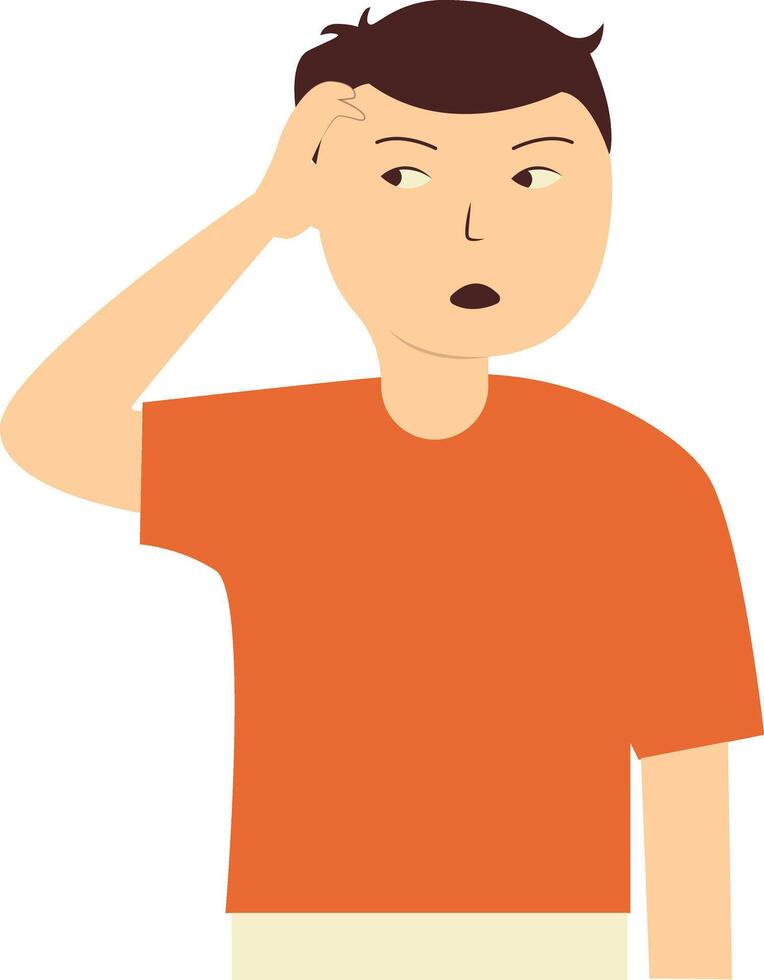 Person Confused on White Background vector