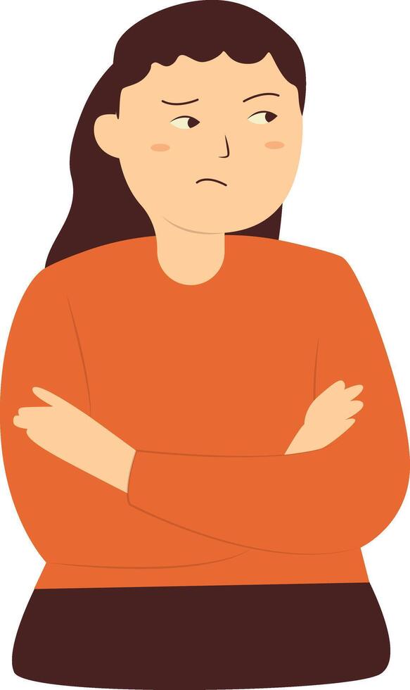 Person Confused Character in Flat Design. vector