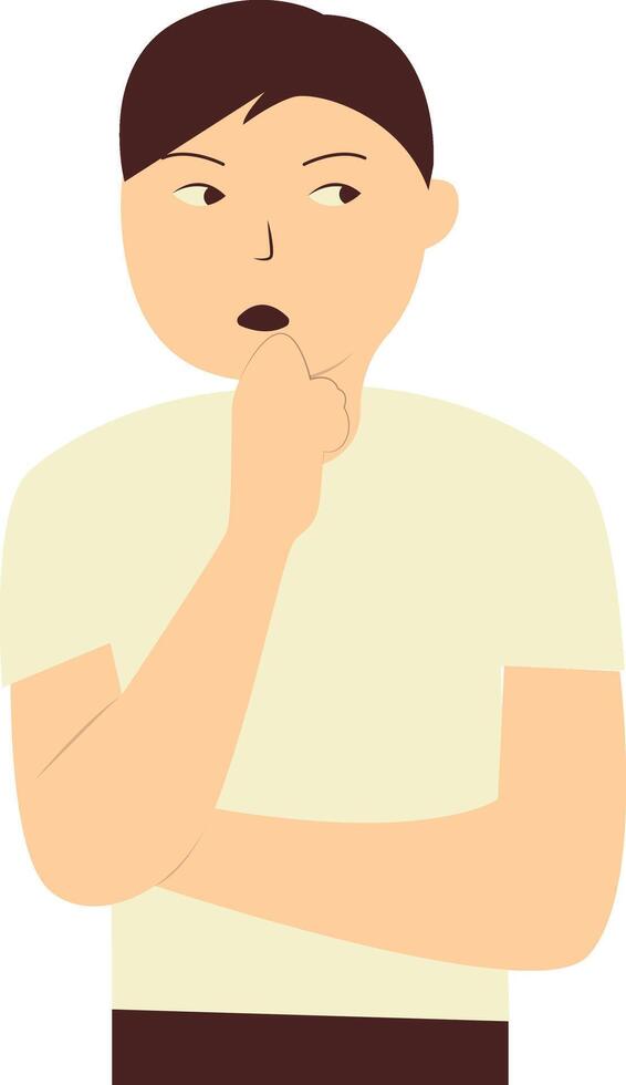 Person Confused Character Isolated on White Background vector
