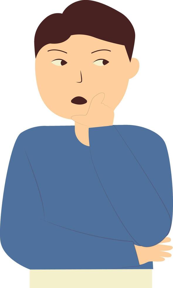 Person Confused Isolated on White Background vector