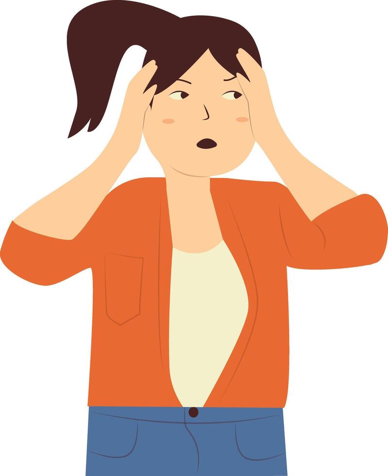 Person Confused Character Design. vector