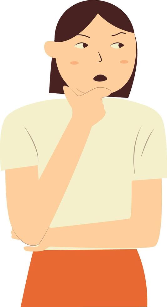 Person Confused in Flat Design. vector
