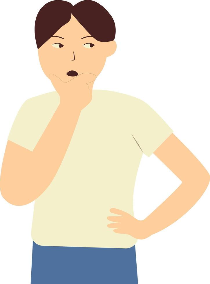 Person Confused on White Background. vector